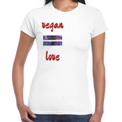 Vegan equals love in colouor